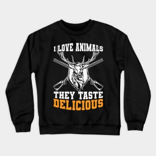 Live Free And Hunt Hard - Big Racks Matter - Funny Deer Buck Hunting Crewneck Sweatshirt